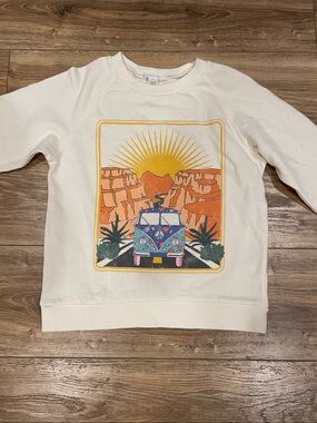 O'Neill Cream Kids Graphic Crewneck with Colorful Van and Sunset